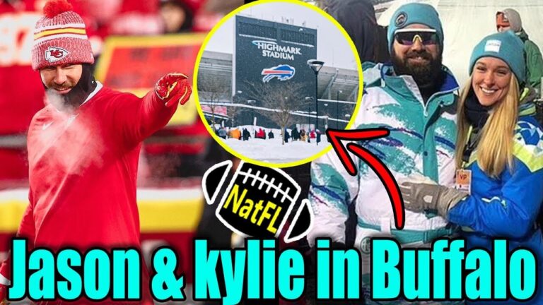 Brotherly Love Takes Center Stage: Jason Kelce and Kylie Cheer on Travis in Buffalo!